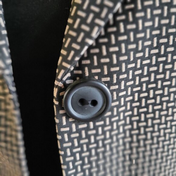 Le Suit Womens Houndstooth Long Blazer Black & Beige SZ 10 - Picture 8 of 10